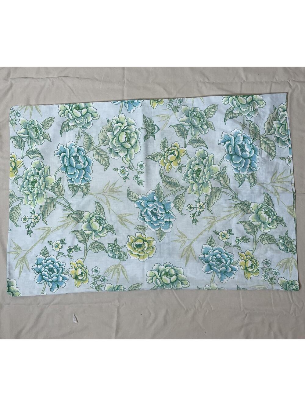 Vintage Dan River Pillowcase Blue With Pastel Florals Dantrel 80’s Made In USA
